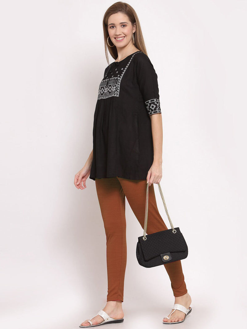 Bella Couture Summer Leggings For Ladies-Coral Brown-SP2041