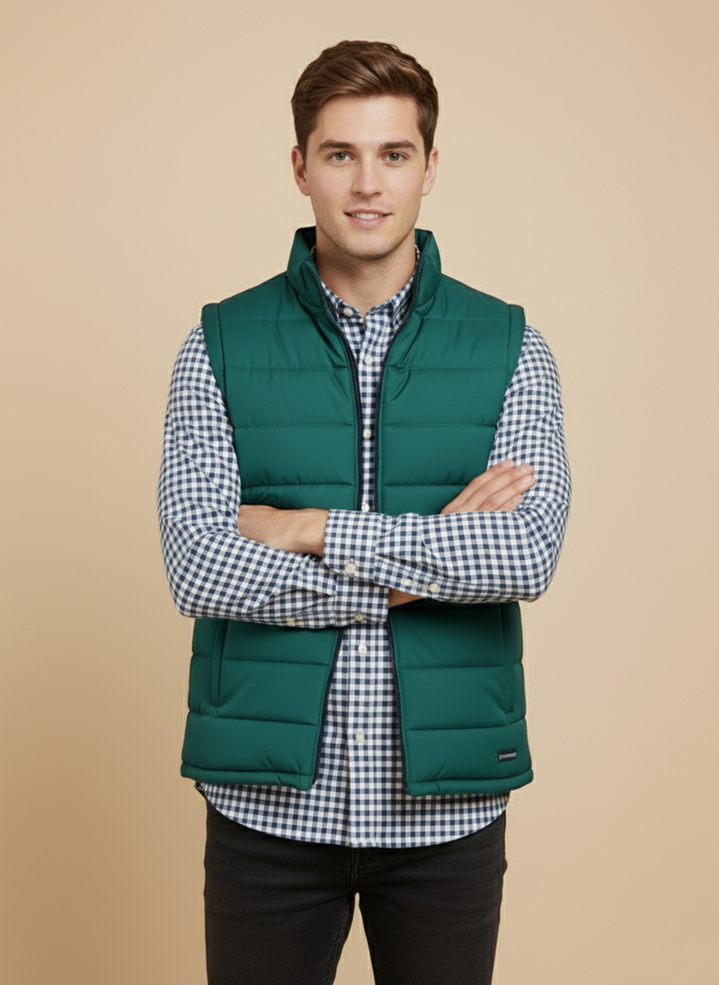 Payper Winter Sleeveless Zipper Mockneck Jacket For Men-Zinc-PH31
