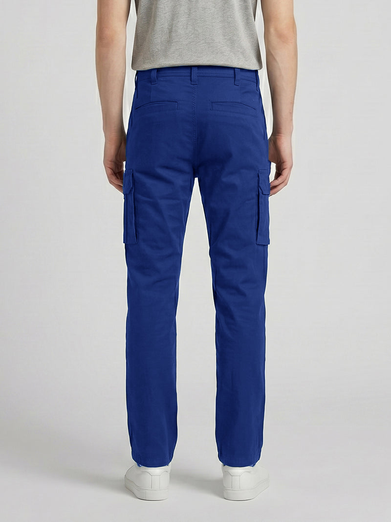 Royal Blue Cargo Trouser For Men-BE0469