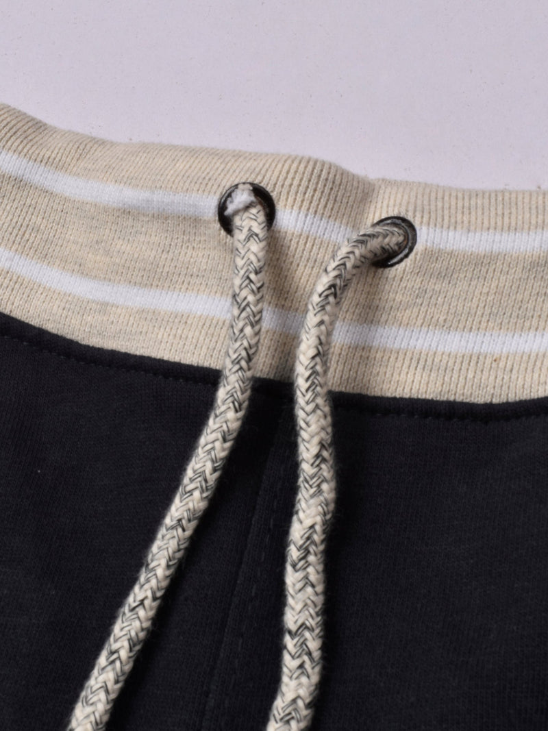 Red Pearl Terry Fleece Slim Fit Jogger Trouser For Kids-Navy & Off White With Assorted Stripes-Rt2167