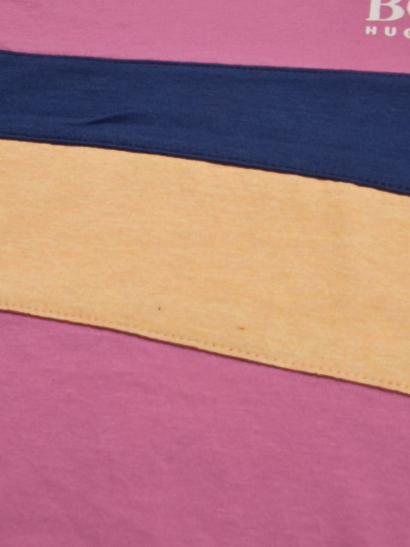 HB Crew Neck Long Sleeve Single Jersey Tee Shirt For Kids-Pink with Stripes-SP1715/RT2419