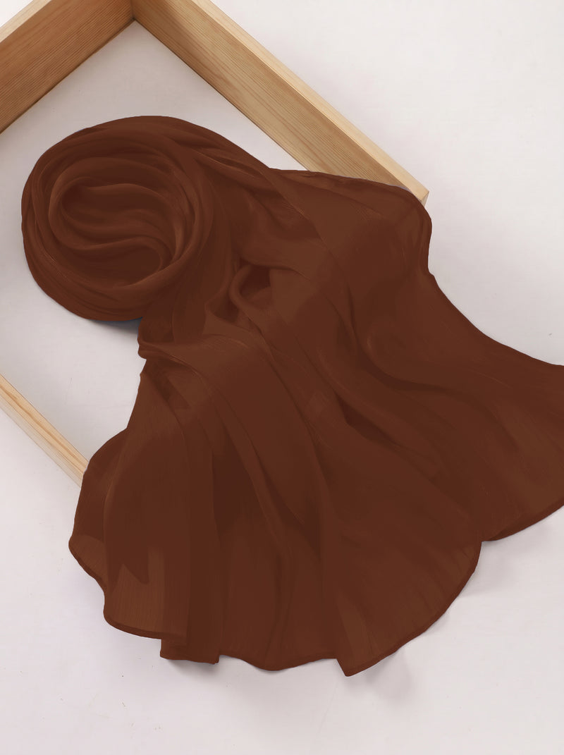 Imported Net Dupatta-Dark Brown