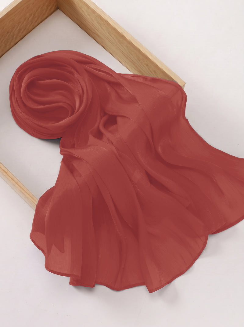 Imported Net Dupatta-Dark Coral Pink