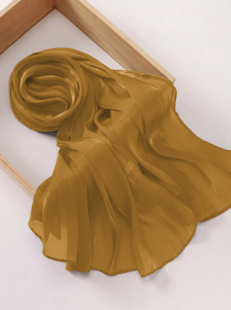 Imported Net Dupatta-Khaki