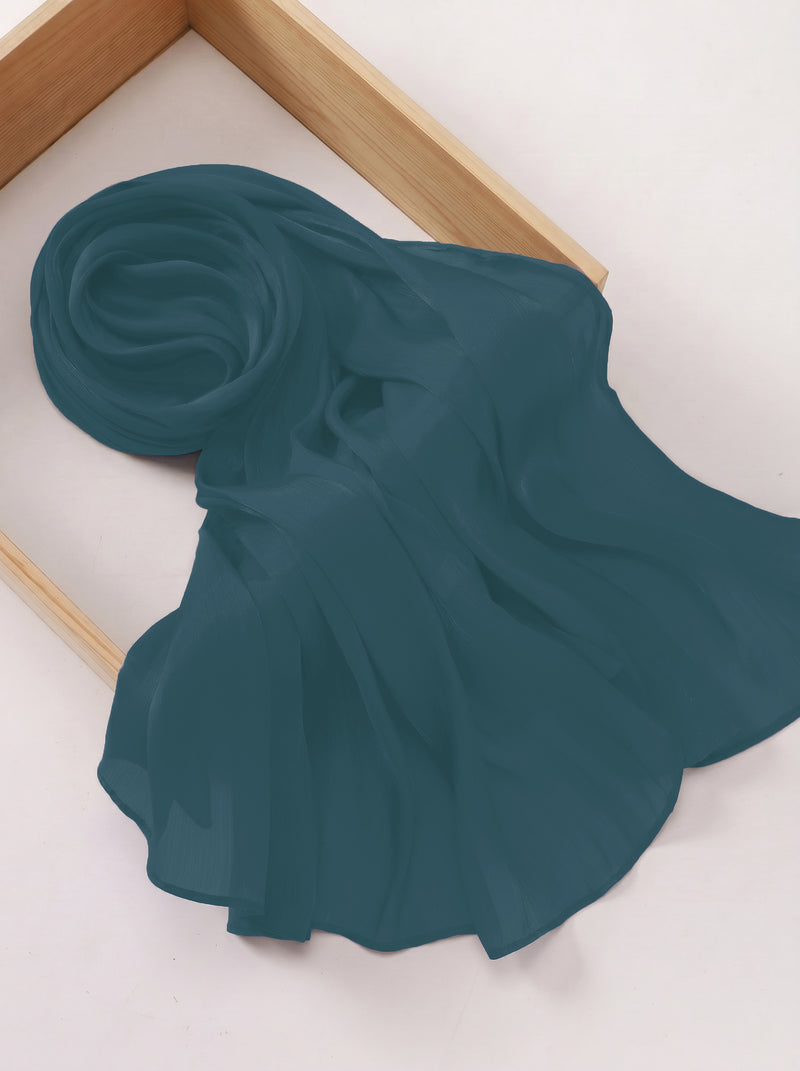 Imported Net Dupatta-Ocean Blue