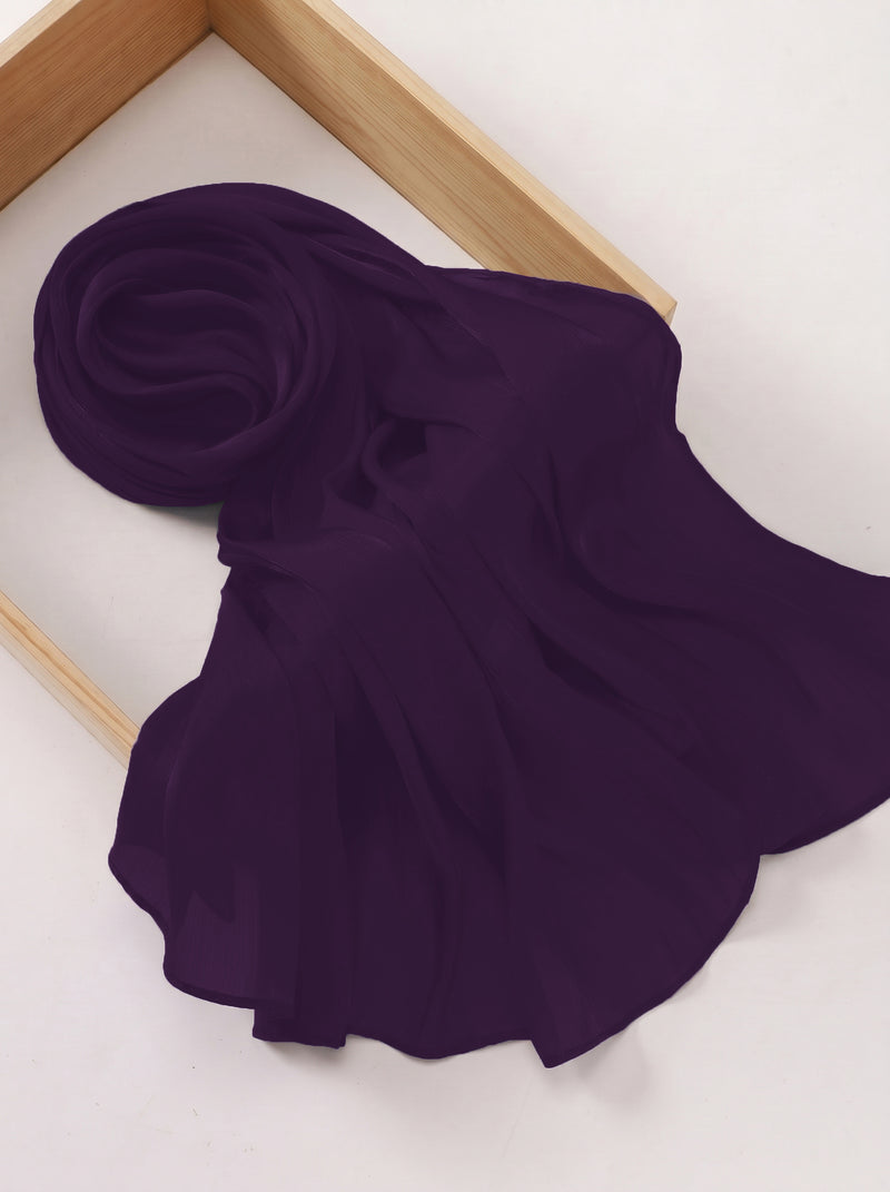 Imported Net Dupatta-Dark Purple