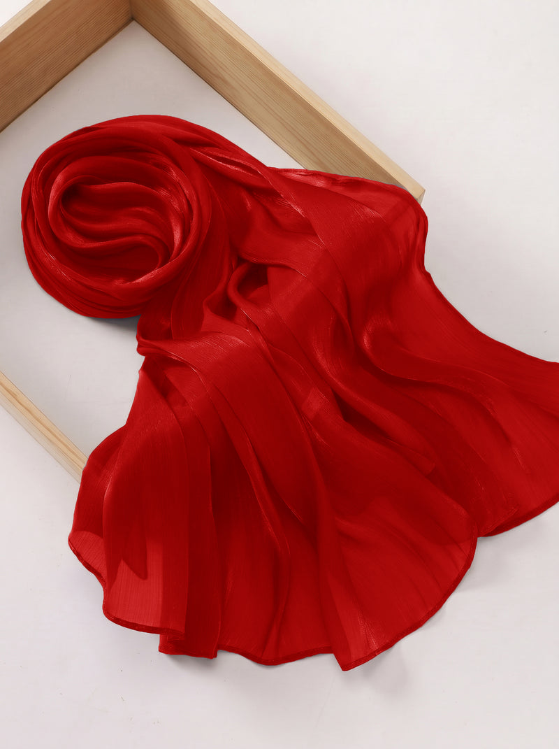 Imported Net Dupatta-Red
