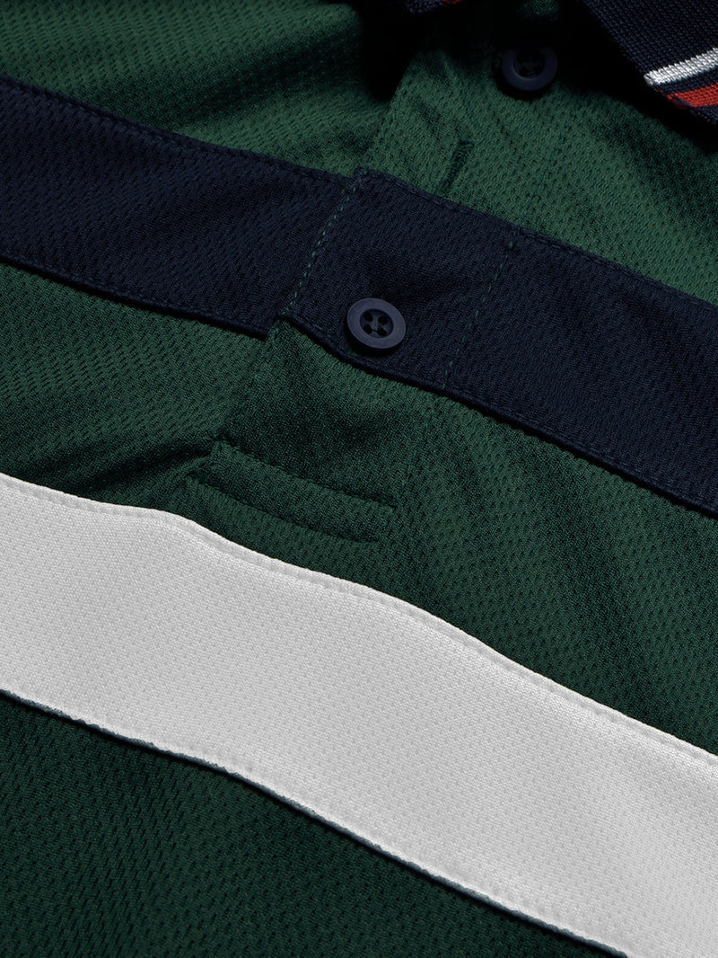 LV Summer Dry Fit Polo Shirt For Men-Green with Stripe-BE1564/BR13780