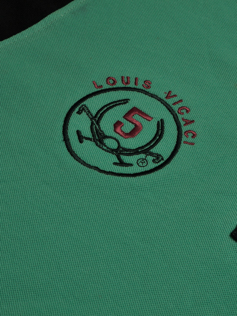LV Summer Polo Shirt For Men-Light Cyan Green & Dark Navy-BE860