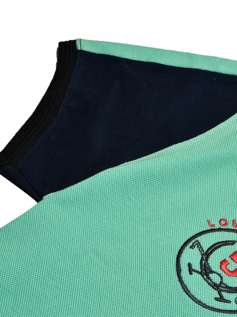 LV Summer Polo Shirt For Men-Light Green & Dark Navy-BE851