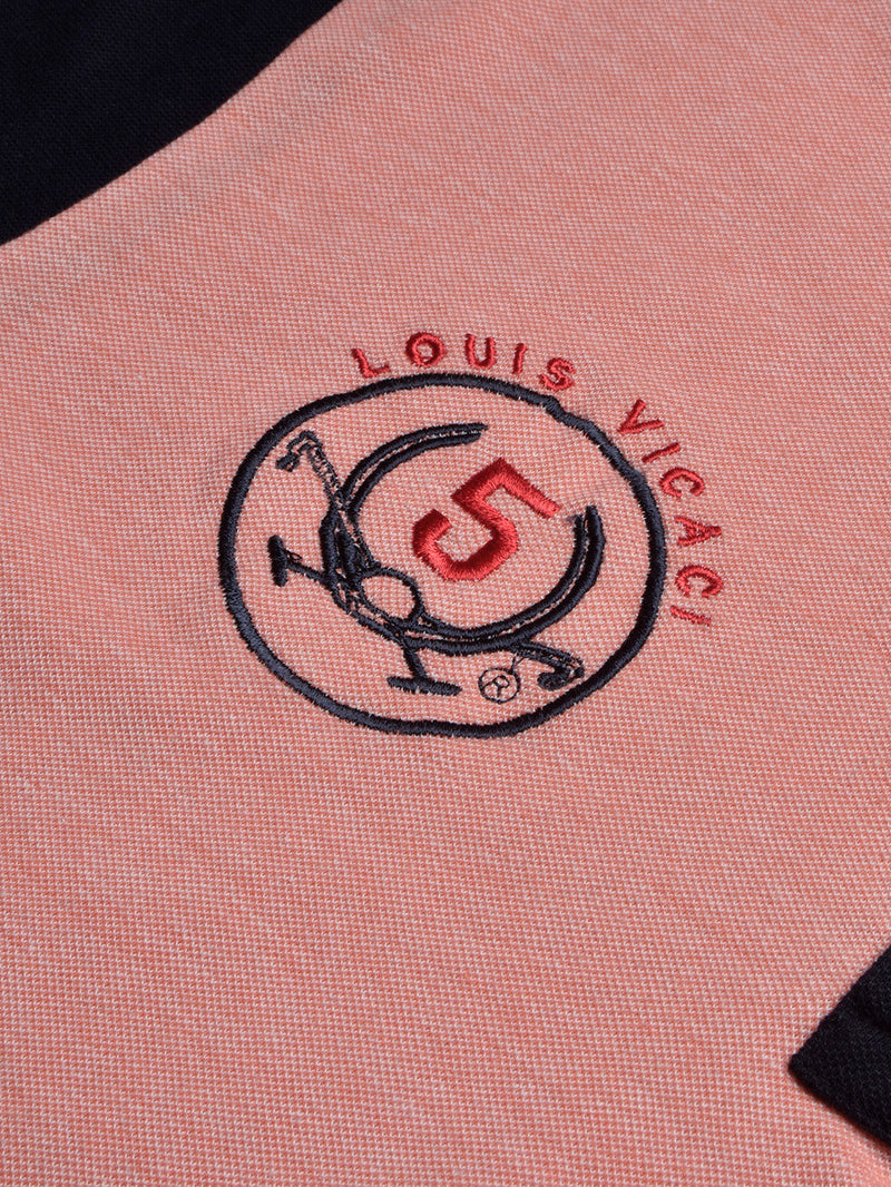 LV Summer Polo Shirt For Men-Light Orange Melange & Dark Navy-BE852
