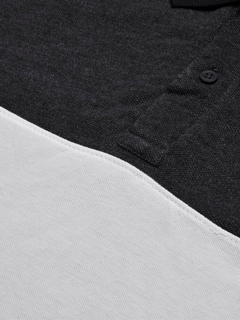 LV Summer Polo Shirt For Men-White with Charcoal-BE818/BR13058