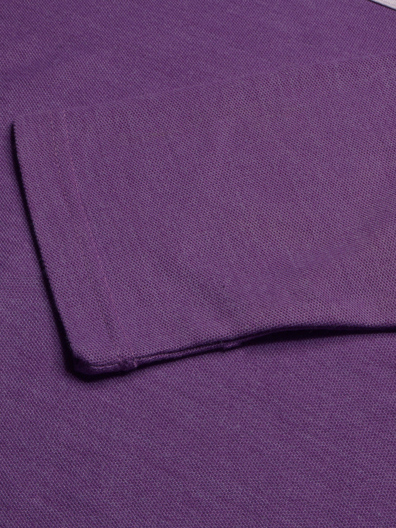 Louis Vicaci P.Q Long Sleeve Henley Shirt For Men-Purple with Charcoal-BE956