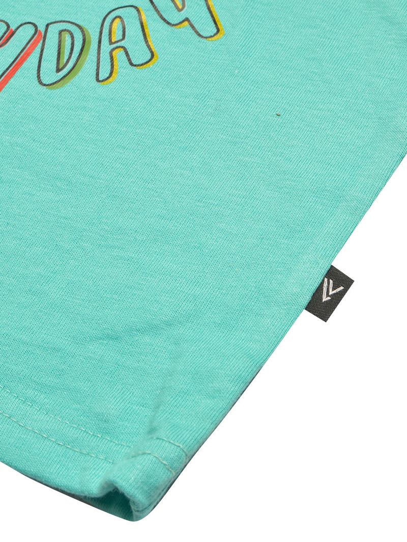 Louis Vicaci Single Jersey Tee Shirt For Kids-Cyan-BE1180/BR13421