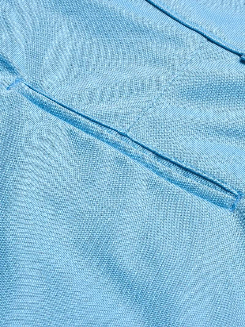 Louis Vicaci Interlock Stretchy Slim Fit Pent For Men-Sky Blue-BR13257