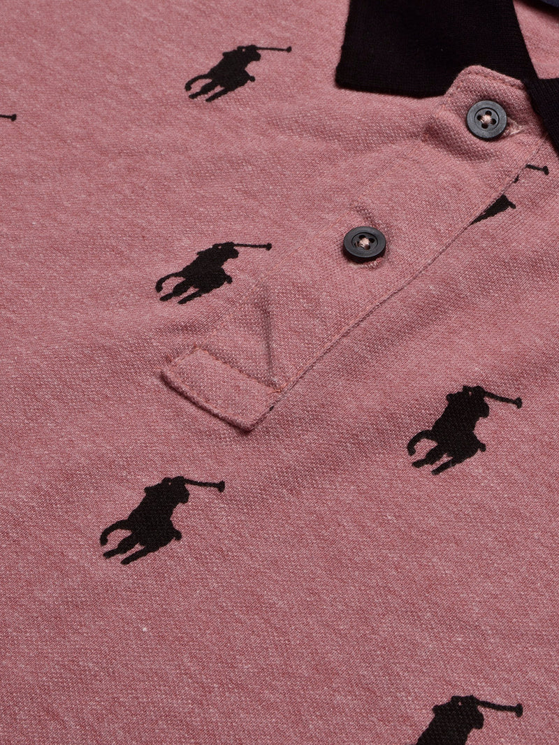PRL Summer Polo Shirt For Men-Carrot Red Melange-BE770/BR13017