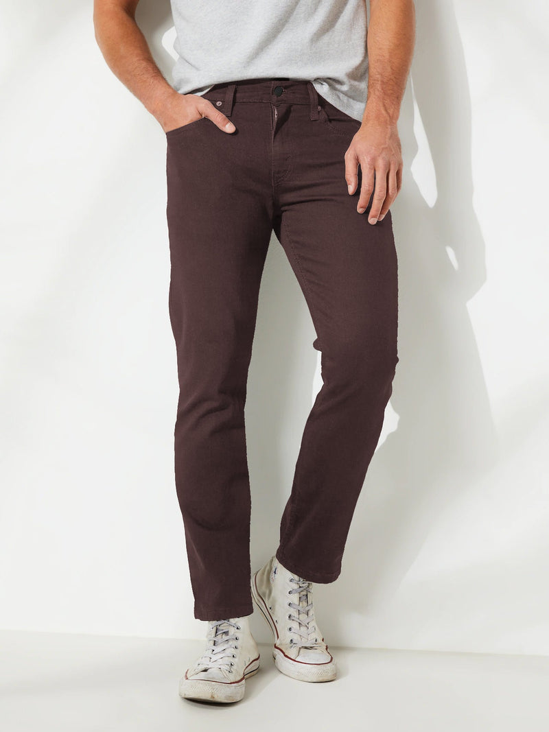 Fendi Slim Fit Stretchy Jeans Denim For Men-Dark Brown-RT1818