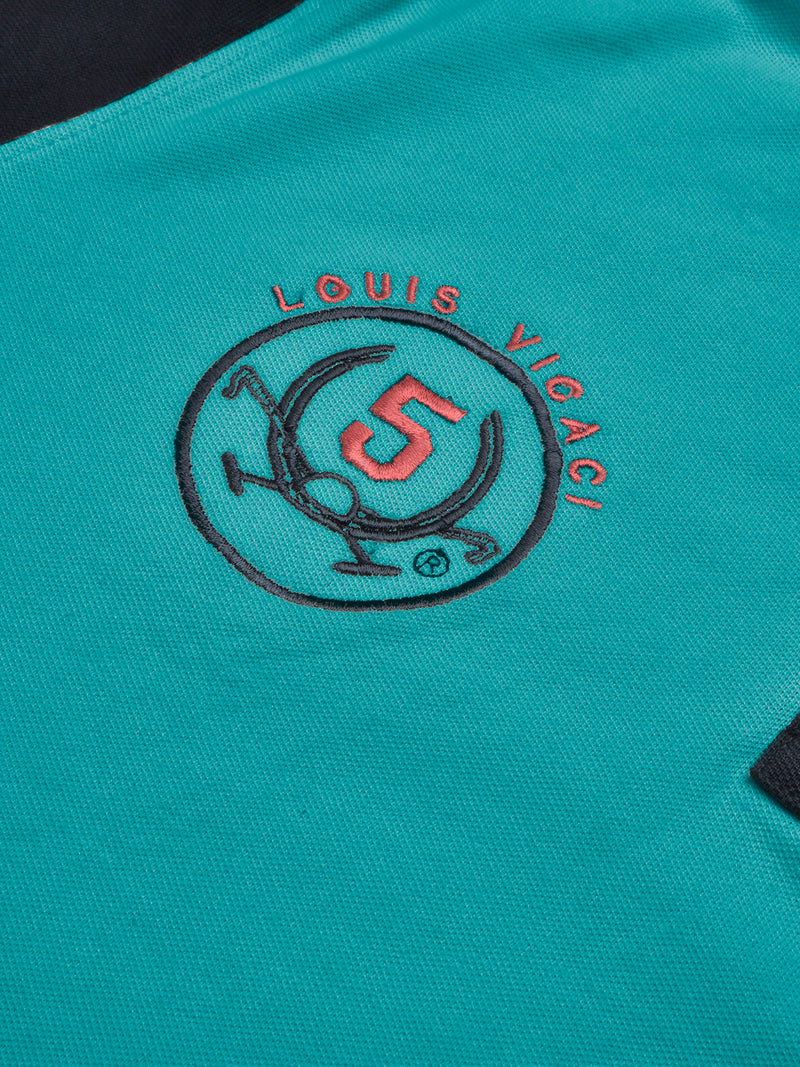 LV Summer Polo Shirt For Men-Dark Cyan Blue & Dark Navy-SP1543/RT2364