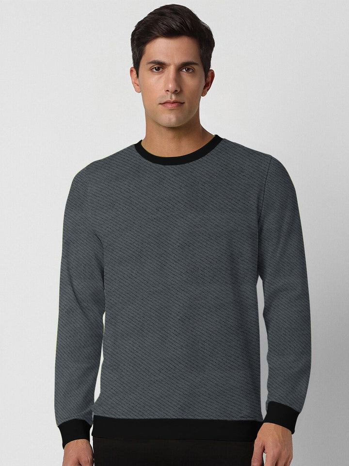 Upgrade Fashion Terry Fleece Funky Style Sweatshirt For Men-Slate Grey with Black-NS17