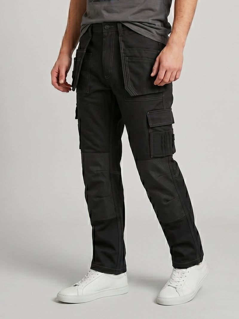 Black Cargo Trouser For Men-BE9251