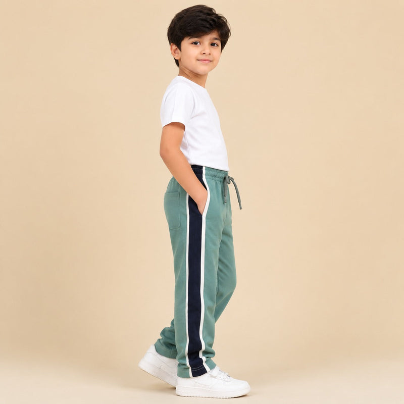 Premium Boys Trouser-Burnt Orange with Navy-T10