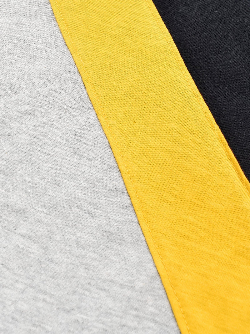 Champion Single Jersey Polo Shirt For Kids-Grey Melange with Yellow & Navy Panels-SP1722/RT2424