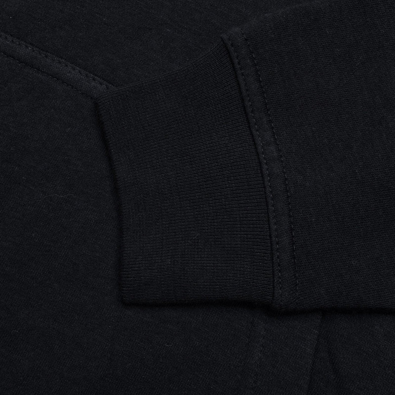 P&B Fleece Pullover Hoodie For Men-Black With Blue Panel-BE13685