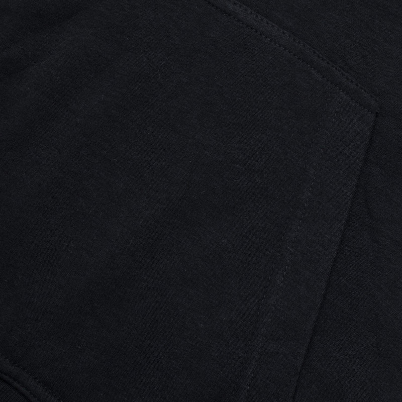 P&B Fleece Pullover Hoodie For Men-Black With Blue Panel-BE13685