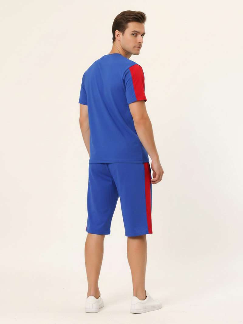 Summer Co Ord Set For Men-Royal Blue-BE9956