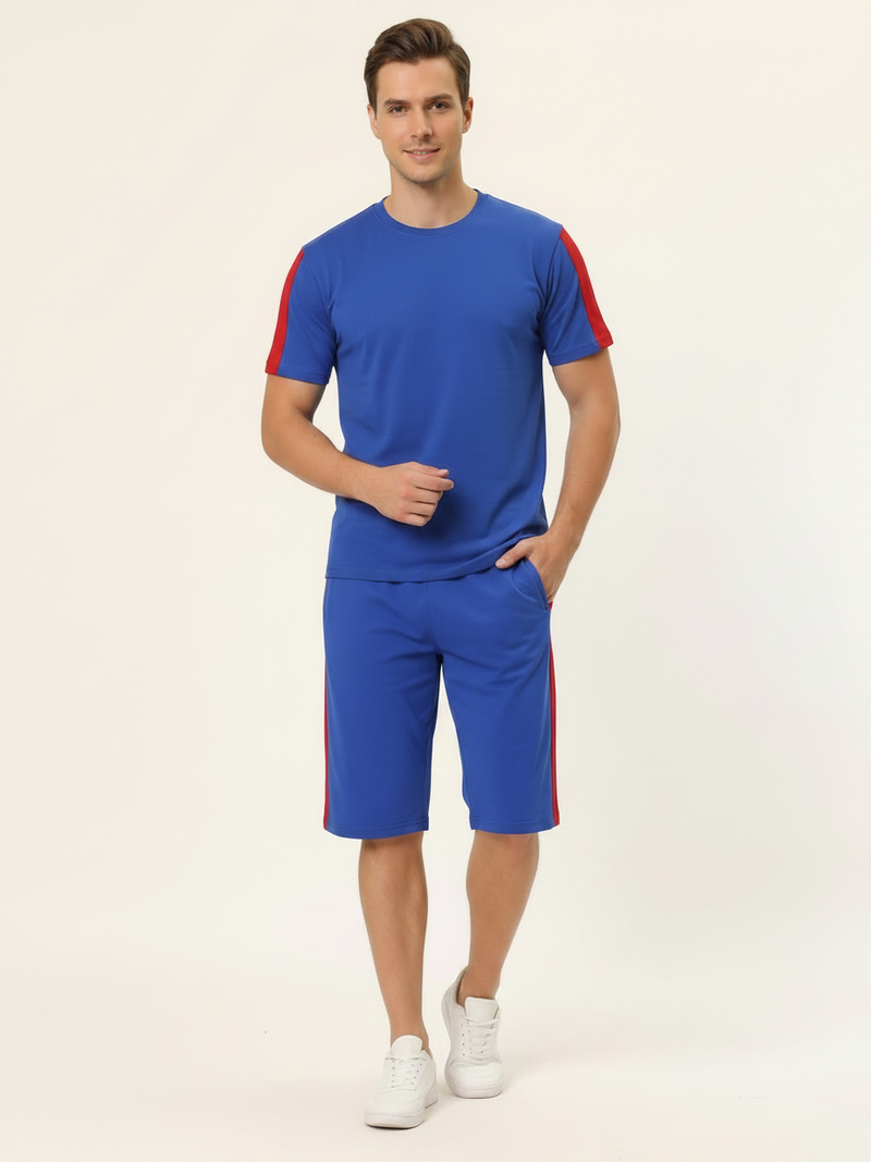 Summer Co Ord Set For Men-Royal Blue-BE9956