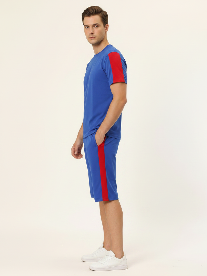 Summer Co Ord Set For Men-Royal Blue-BE9956