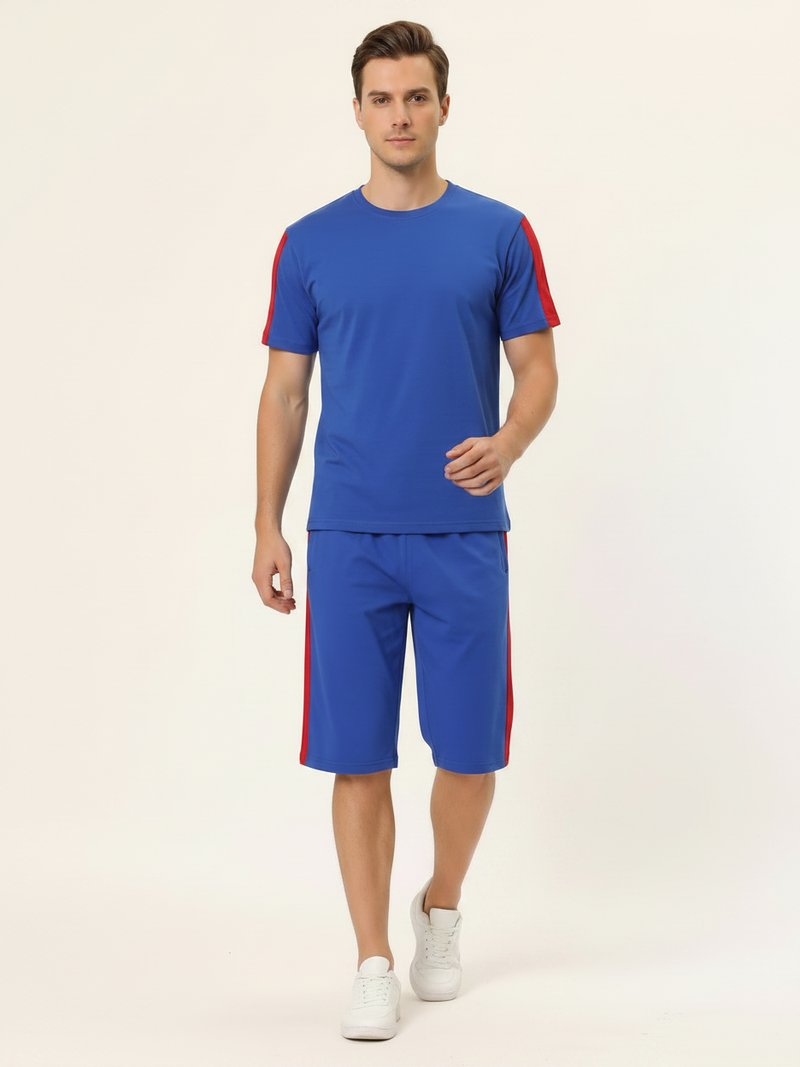 Summer Co Ord Set For Men-Royal Blue-BE9956